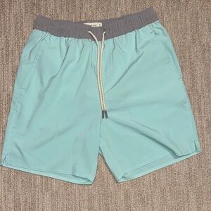 Laguna Men Size S Turquoise 6 Inch Inseam Lined Hybrid Shorts Swim Athletic